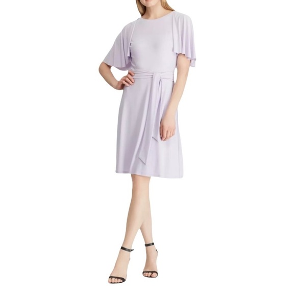 🌸New🌸 Ralph Lauren Knee Length Sheath Dress Size 8 Purple Belted NWT - Picture 12 of 13
